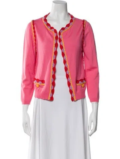 Pre-owned Moschino Virgin Wool Scoop Neck Sweater In Pink