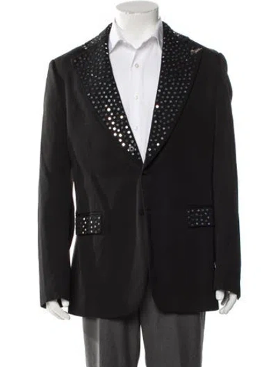 Pre-owned Moschino Virgin Wool Sequin Embellishments Blazer In Black
