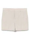 Moschino Women Virgin Wool Shorts In Beige