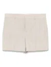 Moschino Women Virgin Wool Shorts In Beige