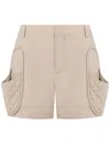 Moschino Wool Canvas Shorts Slippers In Neutrals