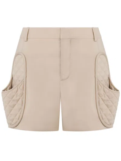 Moschino Virgin Wool Shorts In ニュートラル