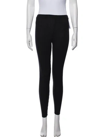 Pre-owned Moschino Virgin Wool Skinny Leg Pants In Black