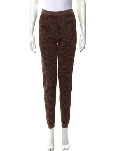Pre-owned Moschino Virgin Wool Skinny Leg Pants W/ Tags In Brown