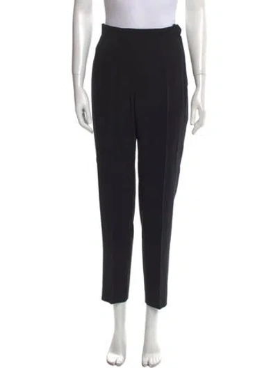 Pre-owned Moschino Virgin Wool Straight Leg Pants In Black