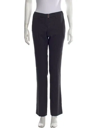 Pre-owned Moschino Virgin Wool Straight Leg Pants In Black