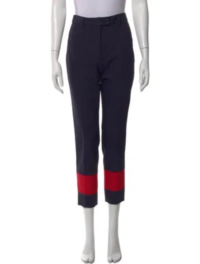 Pre-owned Moschino Virgin Wool Straight Leg Pants In Blue