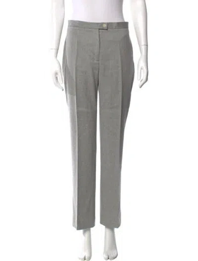 Pre-owned Moschino Virgin Wool Straight Leg Pants In Gray