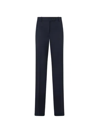 Moschino Virgin Wool Straight-leg Trousers In Blue