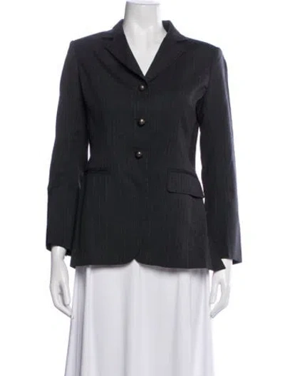 Pre-owned Moschino Virgin Wool Striped Blazer In Black