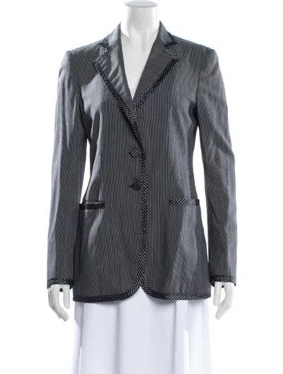 Pre-owned Moschino Virgin Wool Striped Blazer In Gray