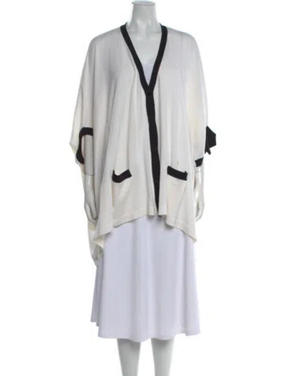 Pre-owned Moschino Virgin Wool Striped Sweater In White