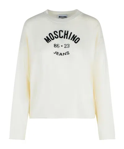 Moschino Virgin Wool Sweater In White