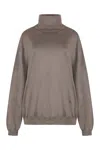 Moschino Virgin Wool Turtleneck Sweater In Brown
