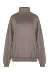 Moschino Virgin Wool Turtleneck Sweater In Brown