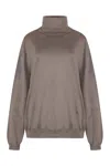 Moschino Virgin Wool Turtleneck Sweater In Brown