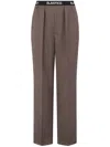 Moschino Virgin-wool Twill Trousers In Brown