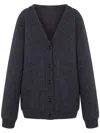 Moschino Virgin Wool V-neck Cardigan In Grey
