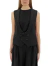 Moschino Women Vest With Wide Neckline In Black