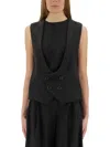 Moschino Women Vest With Wide Neckline In Black