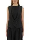 Moschino Women Vest With Wide Neckline In Black