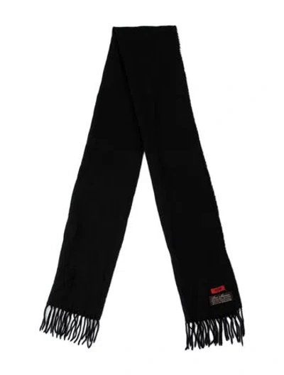 Pre-owned Moschino Virgin Wool Vintage Scarf In Black