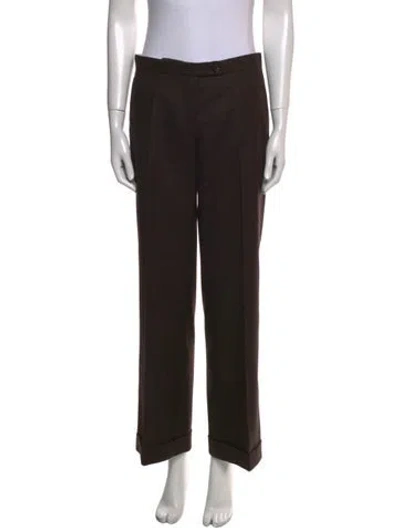 Pre-owned Moschino Virgin Wool Wide Leg Pants In Black