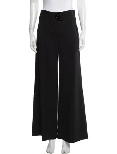 Pre-owned Moschino Virgin Wool Wide Leg Pants In Black