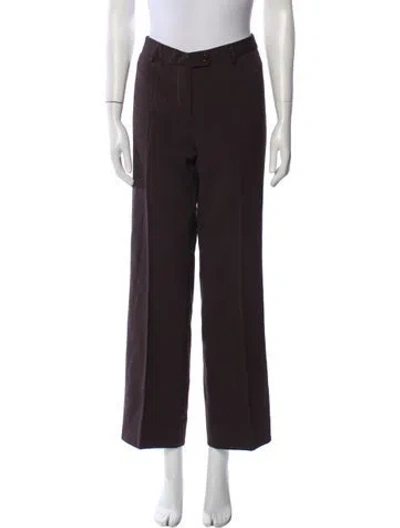 Pre-owned Moschino Virgin Wool Wide Leg Pants In Brown