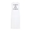 Moschino Graphic Print Midi Dress With Back Slit In White