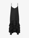 Moschino Viscose Twill Dress With Ruffles In Black