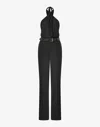 Moschino Halter Neck Jumpsuit With Fitted Bodice In Black