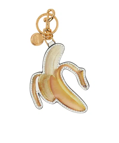 Moschino Vitello Banana Keychain In Gold