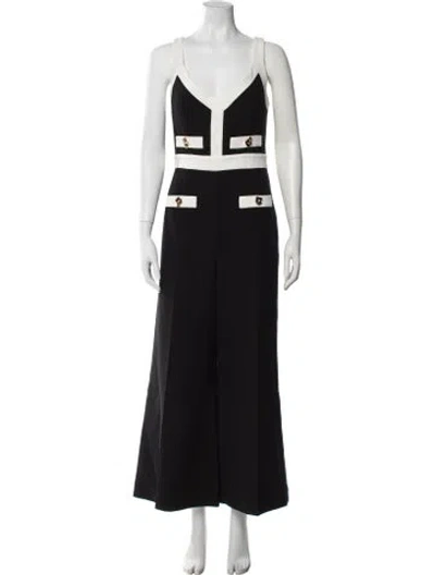 Pre-owned Moschino V-neck Jumpsuit W/ Tags In Black