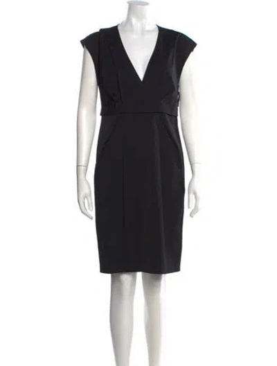 Pre-owned Moschino V-neck Knee-length Dress In Black