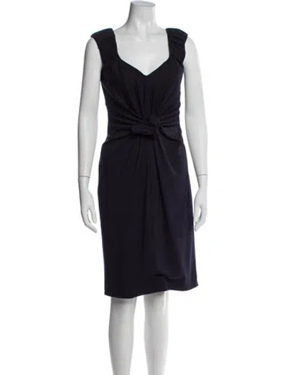 Pre-owned Moschino V-neck Knee-length Dress In Blue
