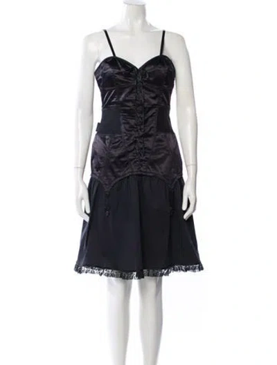 Pre-owned Moschino V-neck Knee-length Dress In Gray