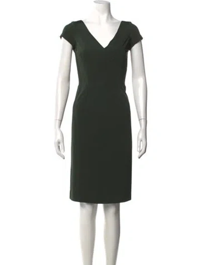 Pre-owned Moschino V-neck Knee-length Dress In Green