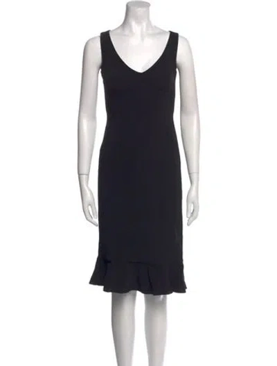Pre-owned Moschino V-neck Knee-length Dress In Multi