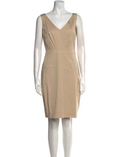 Pre-owned Moschino V-neck Knee-length Dress In Neutral