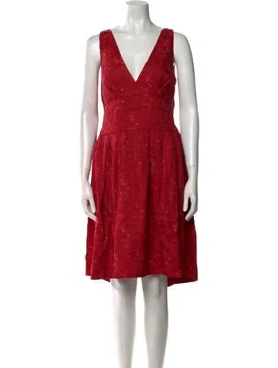 Pre-owned Moschino V-neck Knee-length Dress In Red