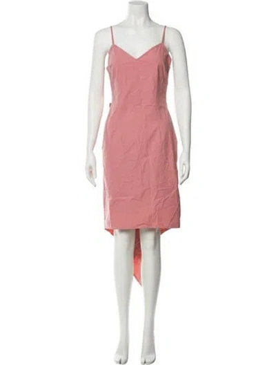 Pre-owned Moschino V-neck Long Dress In Pink