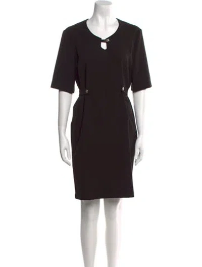 Pre-owned Moschino V-neck Mini Dress In Black