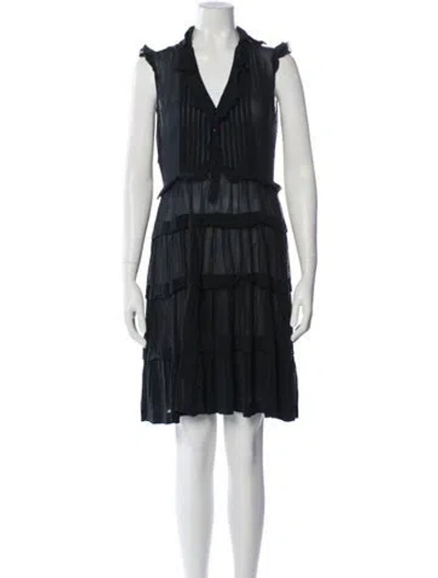 Pre-owned Moschino V-neck Mini Dress In Black