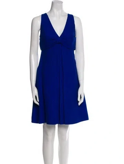 Pre-owned Moschino V-neck Mini Dress In Blue