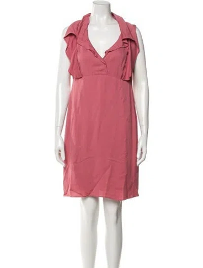 Pre-owned Moschino V-neck Mini Dress In Pink