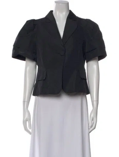 Pre-owned Moschino V-neck Short Sleeve Top In Black