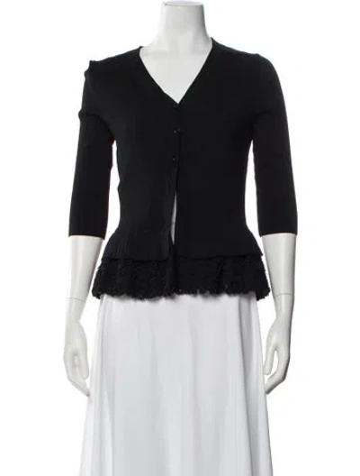 Pre-owned Moschino V-neck Sweater In Black