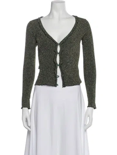 Pre-owned Moschino V-neck Sweater In Green