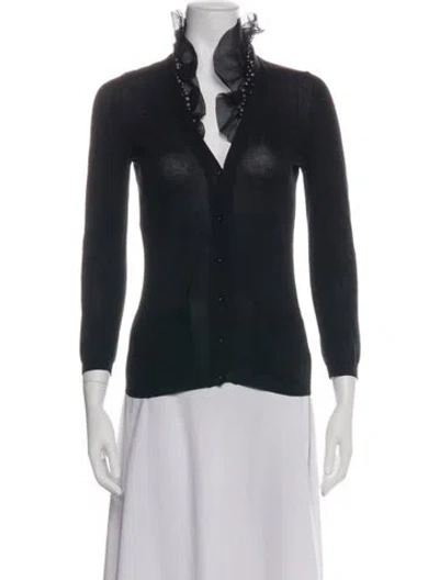 Pre-owned Moschino V-neck Sweater In Green